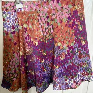 Forever 21 Multicolor Abstract Floral Skater  Mini Skirt